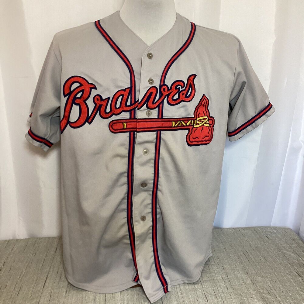 Atlanta Braves Gray Road Jersey #22 Wilson MLB USA Name Patch Removed Vtg